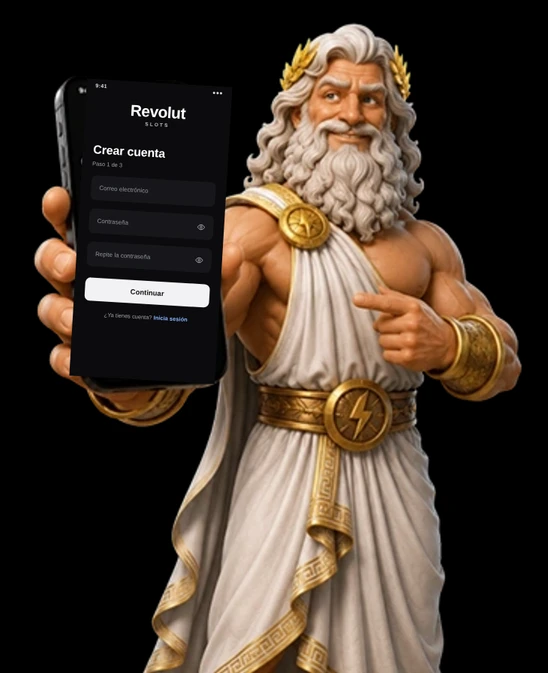 Formulario de registro de Revolut Slots en el móvil